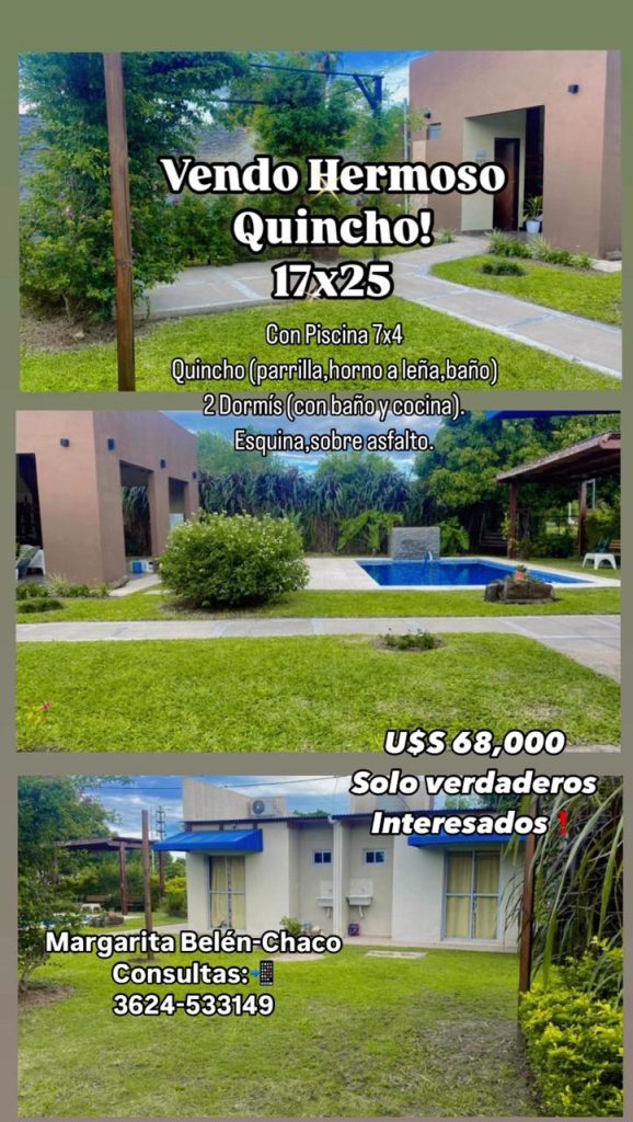 Quincho con 2 dormis,piscina,parrilla horno a leña. Exelente estado!