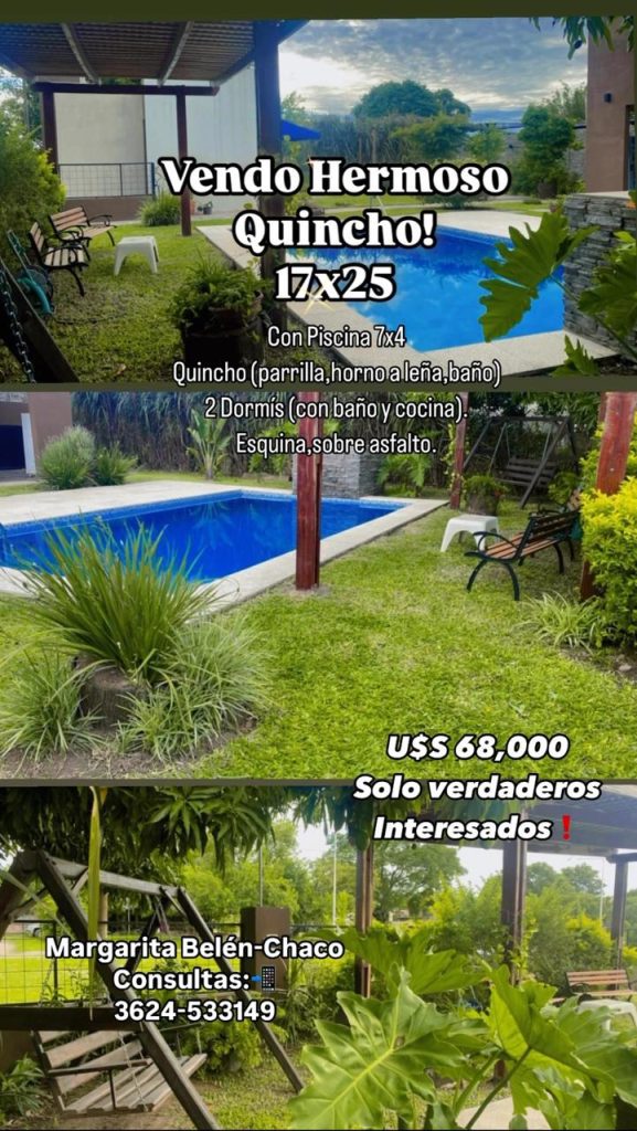 Quincho con 2 dormis,piscina,parrilla horno a leña. Exelente estado!