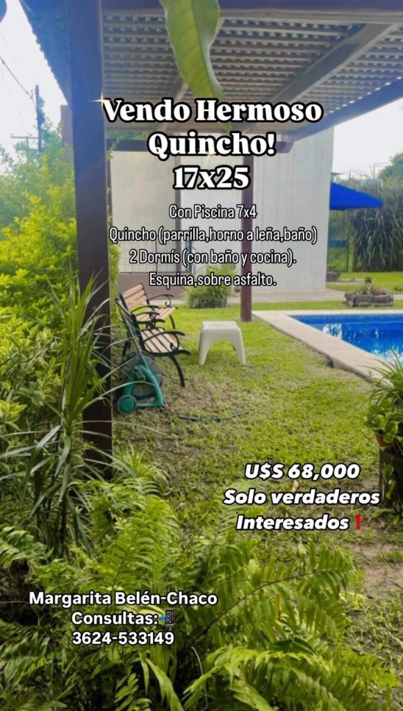 Quincho con 2 dormis,piscina,parrilla horno a leña. Exelente estado!