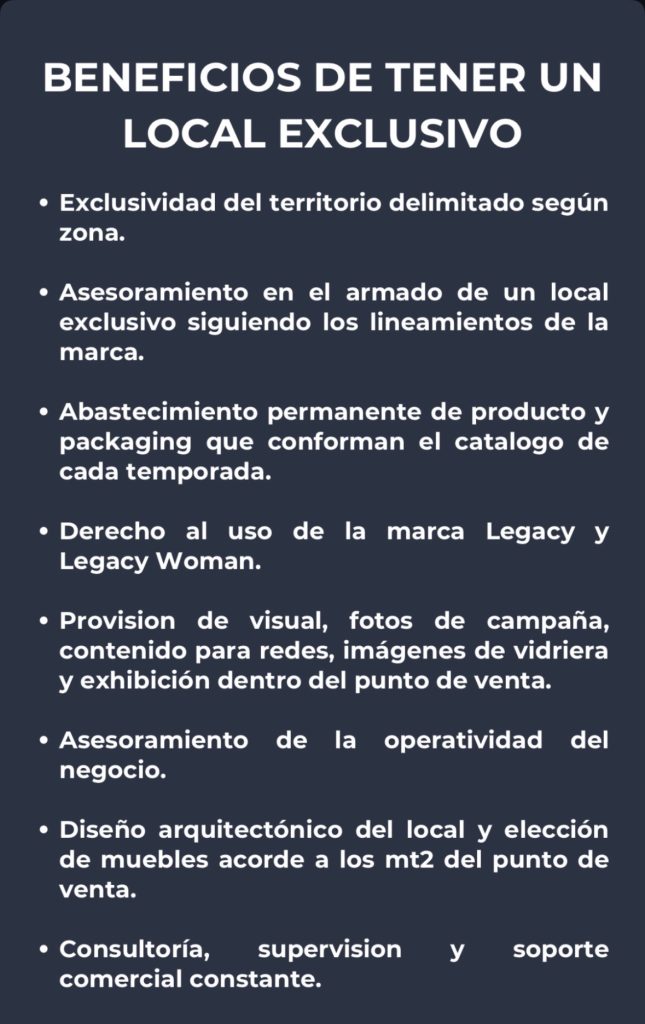 Local indumentaria Legacy Villa María