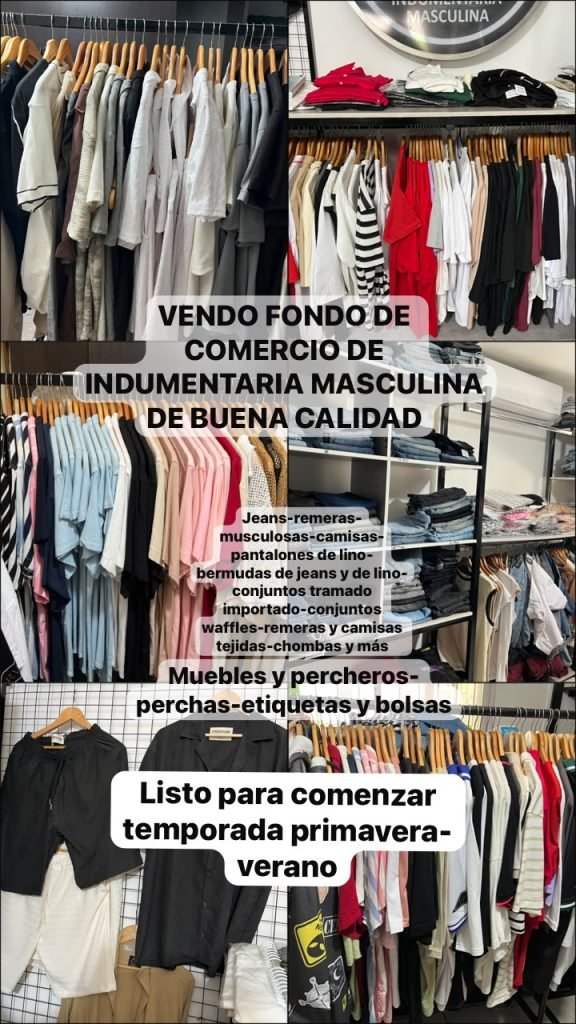 Vendo indumentaria masculina y mobiliario