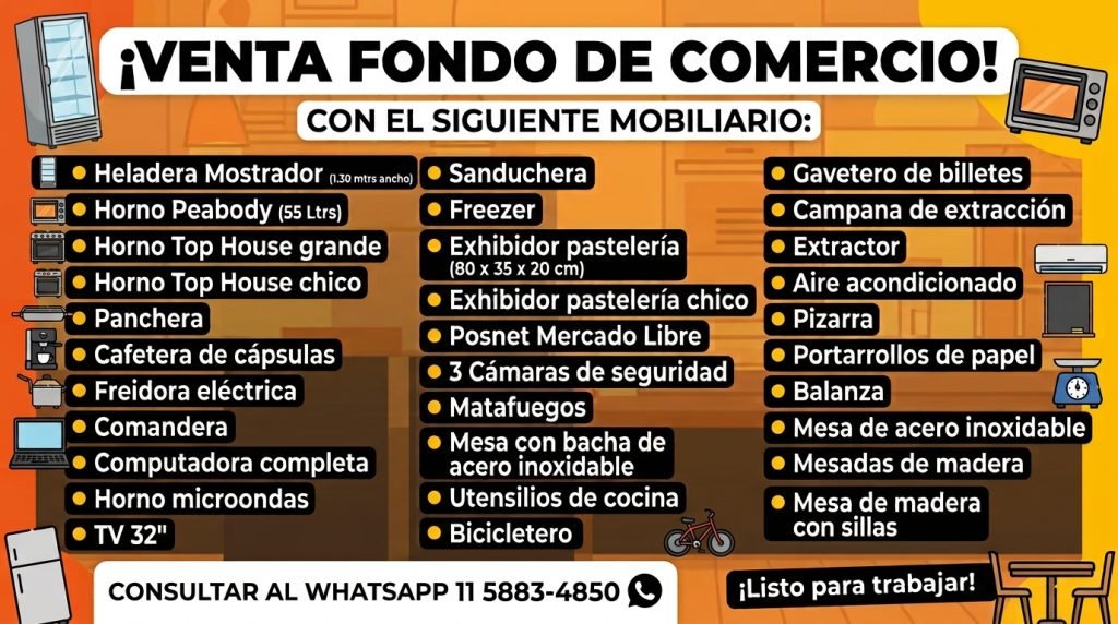 Venta Fondo de Comercio (Sin la Marca)
