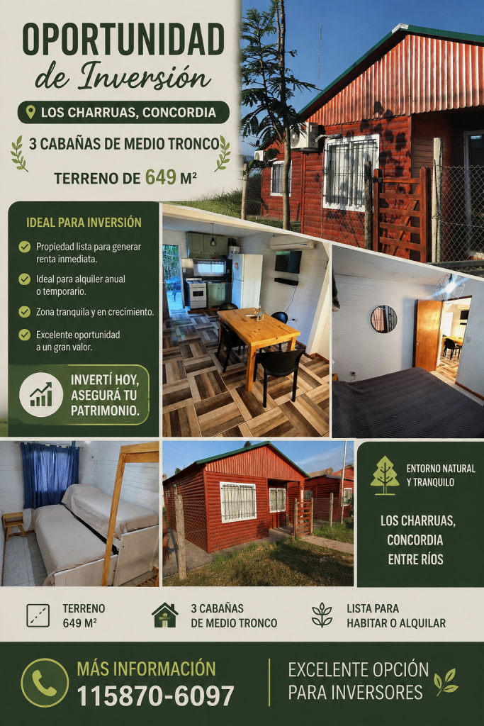 Terreno con 3 casas en Los Charruas Concordia